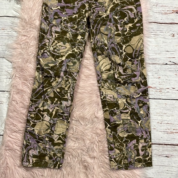 Anthropologie Pilcro The Wanderer Colorful Metallic Marbled Pop Pants - Picture 9 of 12